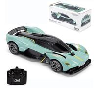 Coche teledirigido Aston Martin Valkyrie AMR Pro escala 1:24 con licencia oficial Racing Green - Coche teledirigido perfecto para niños y niñas