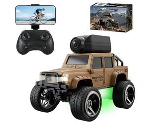 Coche Teledirigido con HD Cámara,2,4 GHz RC Truck, Control de Aplicación | Transmisión WiFi de Fotos, 2 Modos de Velocidad, Cámara Extraíble, Cuerpo de Aleación, para Niños y Adultos