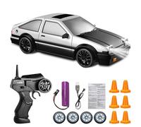 Coche Teledirigido Drift, 1:24 Coche RC Drift, 4WD Coche de Carreras Teledirigido, 45km/h, 2.4GHz Drift RC Car con Faros de Trabajo, Drift RC Car de Juguete para Niños 6+ Años, Adultos