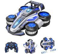 Coche Teledirigido Juguetes Niños 6 7 8 9 10 11 12 Años, Drift RC Cars Juguetes Regalo Cumpleaños Niños, 2.4GHz Coche Radiocontrol Regalos para Niños, Remote Control Car Azul con Luces LED y Música