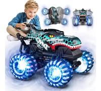 Coche teledirigido Monster Truck teledirigido con neumáticos de luz y | Monster Truck de 2,4 GHz con rotación de 360 ° y caminar en posición vertical, 100 min de tiempo de reproducción
