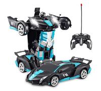 Coche Teledirigido Niños Niñas, Coche Teledirigido Robot Juguetes transformadores,Transformador RC Car Robot,1:18 Juguete Robo-t Niños,Rotación de 360° Coch Radio control,para Niño 3-12 Años. (A)