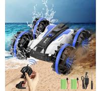 Coche Teledirigido para Niños Anfibio, Impermeable RC Stunt Car All Terrain, Juguetes Niños 3, 4, 5, 6, 7, 8+ Años Infantiles, Regalo de Juguete para Cumpleaños,Navidad, 360° Giratorio 180° Flip