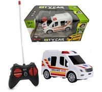 Coche teledirigido para niños City Car Mini Vehículos 13,5 cm Coche teledirigido con luces y ruedas de goma RC Ambulancia Telecomdata Pullman Bus Radiocontrolado Pulmín con mando a distancia