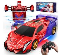 Coche Teledirigido Transform, Ojos Intermitentes & Luces Chasis, Coche RC 2,4GHz & Robot Rotación 360°, Juguetes Juegos para Niño Niños de 3 4 5 6 7 8 9 10 11 12 Años Regalo Cumpleaños Pascua