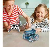 Coche Teledirigido - Vehículo RC con Luces para Terreno y Agua,Control Remoto con Velocidad Ajustable, Luces LED y Lanzador de Agua para Playas, Derrapes, Jardín y Competencias en