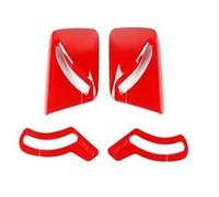 Coche Trim Interior Accesorio Para Chevrolet Para Camaro 2017 UP Interior ABS Rojo Compartimento Central Para Coche Volante Cambio Marchas Decoración Cubiertas(Seat belt buckle)