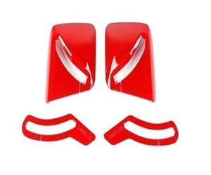 Coche Trim Interior Accesorio Para Chevrolet Para Camaro 2017 UP Interior ABS Rojo Compartimento Central Para Coche Volante Cambio Marchas Decoración Cubiertas(Seat belt buckle)