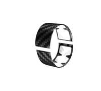 Coche Trim Interior Accesorio Para Chevrolet Para Corvette C8 2020-2023 Cubierta Anillo Para Volante Coche Interior Pegatina Fibra Carbono Dura Real(Negro)