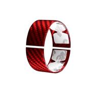 Coche Trim Interior Accesorio Para Chevrolet Para Corvette C8 2020-2023 Cubierta Anillo Para Volante Coche Interior Pegatina Fibra Carbono Dura Real(Red)