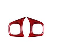 Coche Trim Interior Accesorio Para Fiat Para 500 Para Abarth 595 695 2008-2014 2015 2016 2017 2018-2023 Interior Del Coche Pegatina Fibra Carbono Dura Real(Type A Button RD)