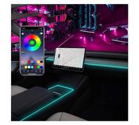 Coche Trim interior Accesorio Para Tesla Para Modelo 3 Y 21-22 Tiras Luces LED Ambientales Iluminación Neón Consola Central Tablero Control Para Aplicación Accesorios Interiores Car Interior Sticker (