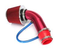 Coche Tubo Admisión Kit Universal Colector Admisión Aire Frío Turbocompresor 3 Pulgadas 76 Mm Para Competición Automotriz Con Filtro Aire(Red)