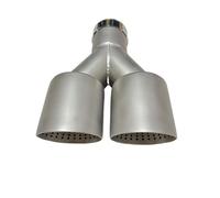 Coche Tubo Escape Cola 1 Pieza Accesorios Coche Tubo Escape Acero Inoxidable Pulido Chorro Arena Silenciador Garganta Cola Tipo Y Doble Salida Al Ras Calibre Grande(51mm-101mm)