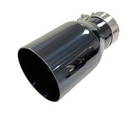 Coche Tubo Escape Cola 1 Tubo Escape Universal Acero Inoxidable Para Coche Salida Plana Recta Con Silenciador Punta Plana Titanio Negro (1 Unidad).(67mm-101mm)