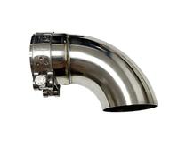 Coche Tubo Escape Cola Supresor Tubo Escape Autopartes Codo Conexión Salida Escape Acero Inoxidable Salida Oblicua Tubo Final Doble.(51mm)