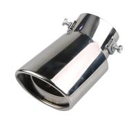 Coche Tubo Escape Silenciador escape coche 63mm punta acero inoxidable tubo escape recto azul quemado suministros modificación automóvile(Silver Bend)