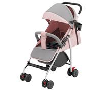 Cochecito 3 en 1, Cochecito Canne, Trío, Cochecito Bebe, Cochecito Bebé, Accesorios, Adaptadores universales, Ruedas grandes, 25 kg, cesta espaciosa -C-rosa