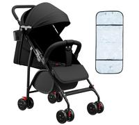 Cochecito 3 en 1, cochecito de paseo, trío, cochecito para bebé, capazo para bebé, accesorios, adaptadores universales, ruedas grandes, 25 kg, cesta espaciosa - C - negro