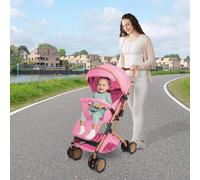 Cochecito 3 en 1, cochecito de paseo, Trio, cochecito para bebé, capazo para bebé, accesorios, adaptadores universales, ruedas grandes, 25kg, cesta espaciosa - B-rosa