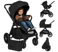 Lionelo Layla Carrito de Bebe 3 en 1 (0-4 Años, 0-22 Kg) Sistema de Viaje con Silla de Coche, Capazo y Silla, Posición Reclinable, Suspensión, Ruedas PU, Capota UPF50+