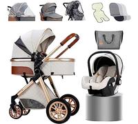 Cochecito de bebé 3 en 1 para niños pequeños, plegable, ligero, ultracompacto, con ventilador, bolsa para mamá, cubierta de lluvia, saco de refrigeración, mosquitera para niños de 0 a 3 años C