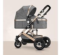 Cochecito De Bebé De Dos Sentidos Cochecito De Bebé Con Paraguas Y Capazo Reversible Silla De Paseo 2 En 1, Ligero|Portable|Plegable Hasta 25kg (Color : Dark Grey)