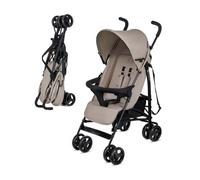 Kinderkraft TIK Silla de Paseo bebé, Carrito, Carro bebé, Carrito bebé, Posición reclinada, Plegable, Posición Tumbada, Ligero - 6,5kg, Material Impermeable, Beige