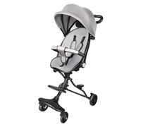 Cochecito de bebé ligero, de 0 a 22 kg, respaldo reclinable y ajustable, asiento espacioso, doble freno y ruedas giratorias, 30 x 55 x 86,5 cm, color gris