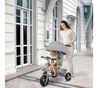 Cochecito de bebé ligero, de 0 meses a 22 kg, cochecito bastón, respaldo reclinable y ajustable, asiento espacioso, doble freno y ruedas delanteras giratorias, 100 x 75 x 50 cm, color gris