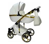 Cochecito de bebé XSARA 3en1 completo con accesorios, detalles en oro y plata, carro 3 piezas trio BBtwin Sojan (white)