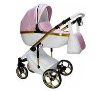 Cochecito de bebé XSARA 3en1 completo con accesorios, detalles en oro y plata, carro 3 piezas trio BBtwin Sojan (pink)