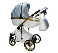 Cochecito de bebé XSARA 3en1 completo con accesorios, detalles en oro y plata, carro 3 piezas trio BBtwin Sojan (light blue)