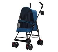 Cochecito de Mascotas Cochecito Plegable Para Mascotas Con 4 Ruedas, Cochecito Portátil Para Perros Y Gatos Con Bolsillo, Portavasos Para Perros Pequeños Y Gatos Ruedas para Gatos/Perros(Blue)