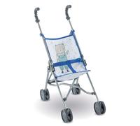 Cochecito de mu ecas Corolle Umbrella para mu ecas Mon Grand Poupon de 35 y 43 cm. Plegable con 2 puntos de seguridad. Azul.