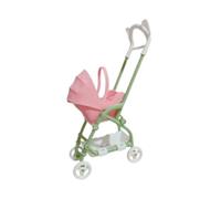 Cochecito de Muñecas Carrito Mini Accesorio Infantil Fabricado en PP Seguro Adecuado para Juego Educativo Y Ambientación de Casa de Muñecas, Blanco