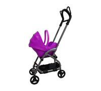 Cochecito de Muñecas Carrito Mini Accesorio Infantil Fabricado en PP Seguro Adecuado para Juego Educativo Y Ambientación de Casa de Muñecas, Negro