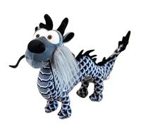 Cochecito de muñecas Muñeca de peluche de dragón chino, 2024 Año de la mascota del dragón, animal de tela de dragón, estatua de pie, decoración de mesa para casa de muñecas china, accesorios de madera