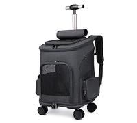 Cochecito de Viaje for Mascotas, Carrito de Viaje, Gato, Perro, Cochecito for Mascotas extraíble, Plegable con Bolsa de Almacenamiento, 4 Ruedas, Gris (Color : Schwarz)