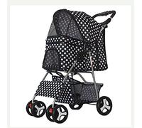 Cochecito de Viaje for Mascotas, Carrito for Mascotas, Plegable, 4 Ruedas, Desmontable, Lavable, Azul (Color : Schwarz)
