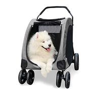 Cochecito de Viaje for Mascotas Cochecito de Viaje Cochecito for Mascotas Mediano y Grande Jogger Perro Gato Carga Plegable 55 kg, Duradero, Rojo (Color : Gray)