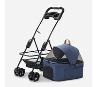 Cochecito de Viaje for Mascotas, Cochecito for Perros, Carrito de Transporte Plegable saliente, Azul (Color : BLU)