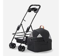 Cochecito de Viaje for Mascotas, Cochecito for Perros, Carrito de Transporte Plegable saliente, Azul (Color : Schwarz)