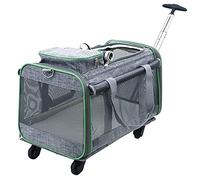 Cochecito de Viaje for Mascotas, Cochecito Plegable for Mascotas, Gato, Perro, Carrito extraíble, Ruedas de Viaje, 4 Ruedas, portátil, práctico, Azul (Color : Gray)