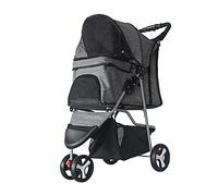 Cochecito de Viaje for Mascotas, Cochecito Plegable portátil de 3 Ruedas for Mascotas, Fuerte y Transpirable for Perros y Gatos, Gris (Color : Gray)