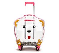 Cochecito De Viaje for Mascotas Cochecito Plegable Transparente for Mascotas Burbuja De Cápsula Espacial Transpirable De Viaje, Perro Cachorro De Gato Portátil for Mascotas Con Carro,Pink ( Color : Ro