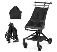 Cochecito de viaje ultraligero, solo 4,8 kg, cinturón de seguridad de 5 puntos, 6 - 36 meses, con sol y cubierta para lluvia, 0° - 180°, color negro