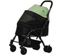 Cochecito doble para perros Carro para mascotas Carro plegable con 4 ruedas para perros gatos Rotación de 360 ° Rueda delantera Cochecito de viaje para mascotas Plegado rápido Carga máxima 15 kg Mas