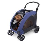 Cochecito doble para perros Cochecito de cuatro ruedas para mascotas Carro para perros Carros para gatos plegables para perros medianos y grandes Carga saliente dentro de 60 kg Cochecito de viaje pa