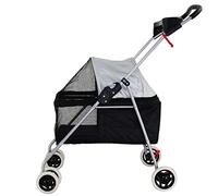 Cochecito doble para perros Cochecito de viaje para mascotas Carga máxima 12 kg Cochecito para perros y gatos Cochecito para perros Rueda delantera con rotación de 360 ° Cochecito de viaje para masc